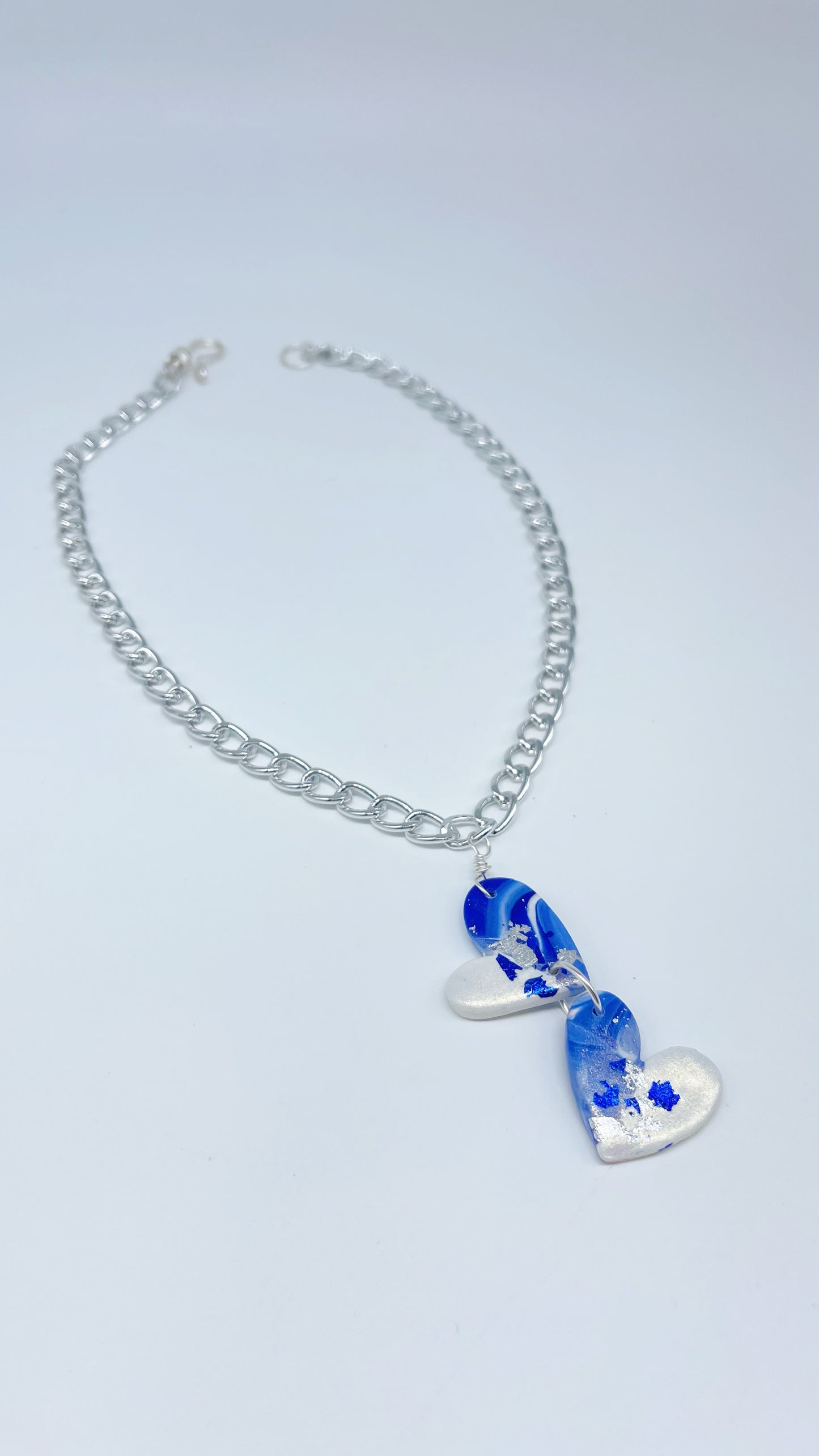 Two Blue Hearts Necklace $29