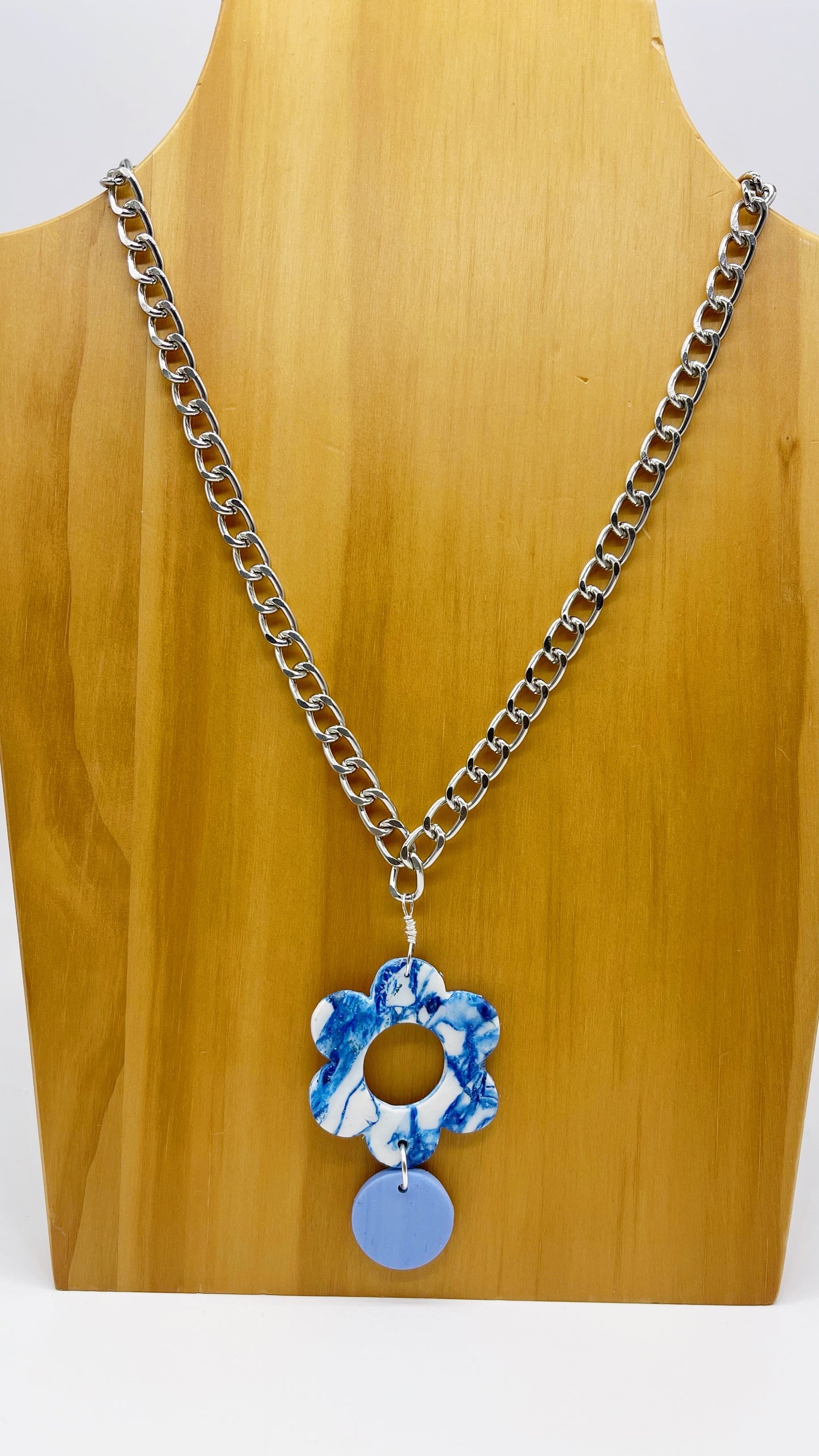 Blue Marble Necklace $29