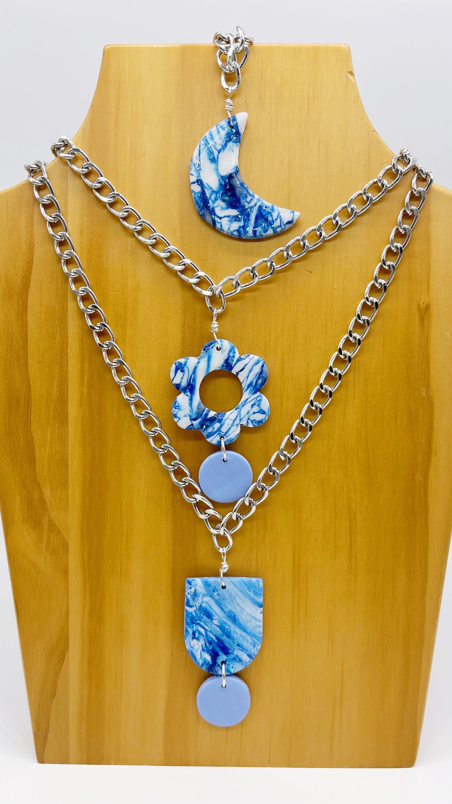 Blue Marble Necklace $29
