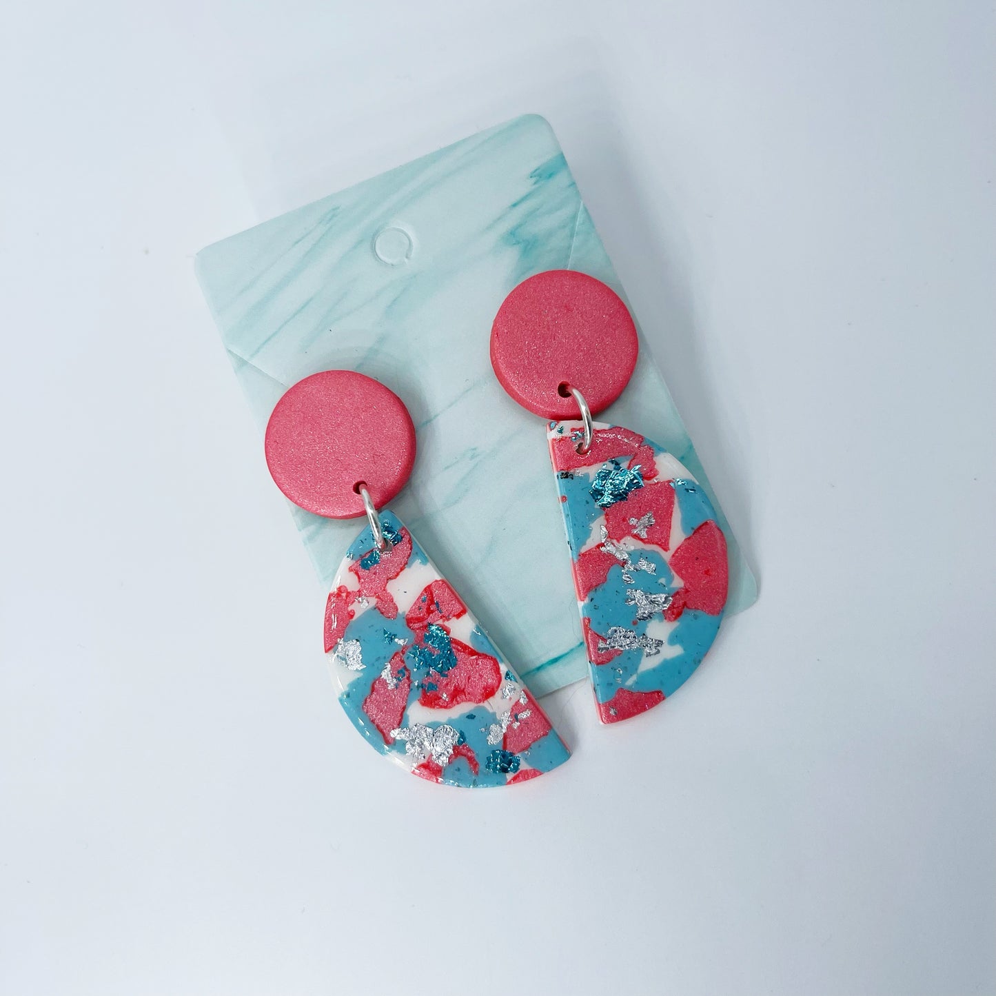 Terrazo Blue Coral Earrings $22