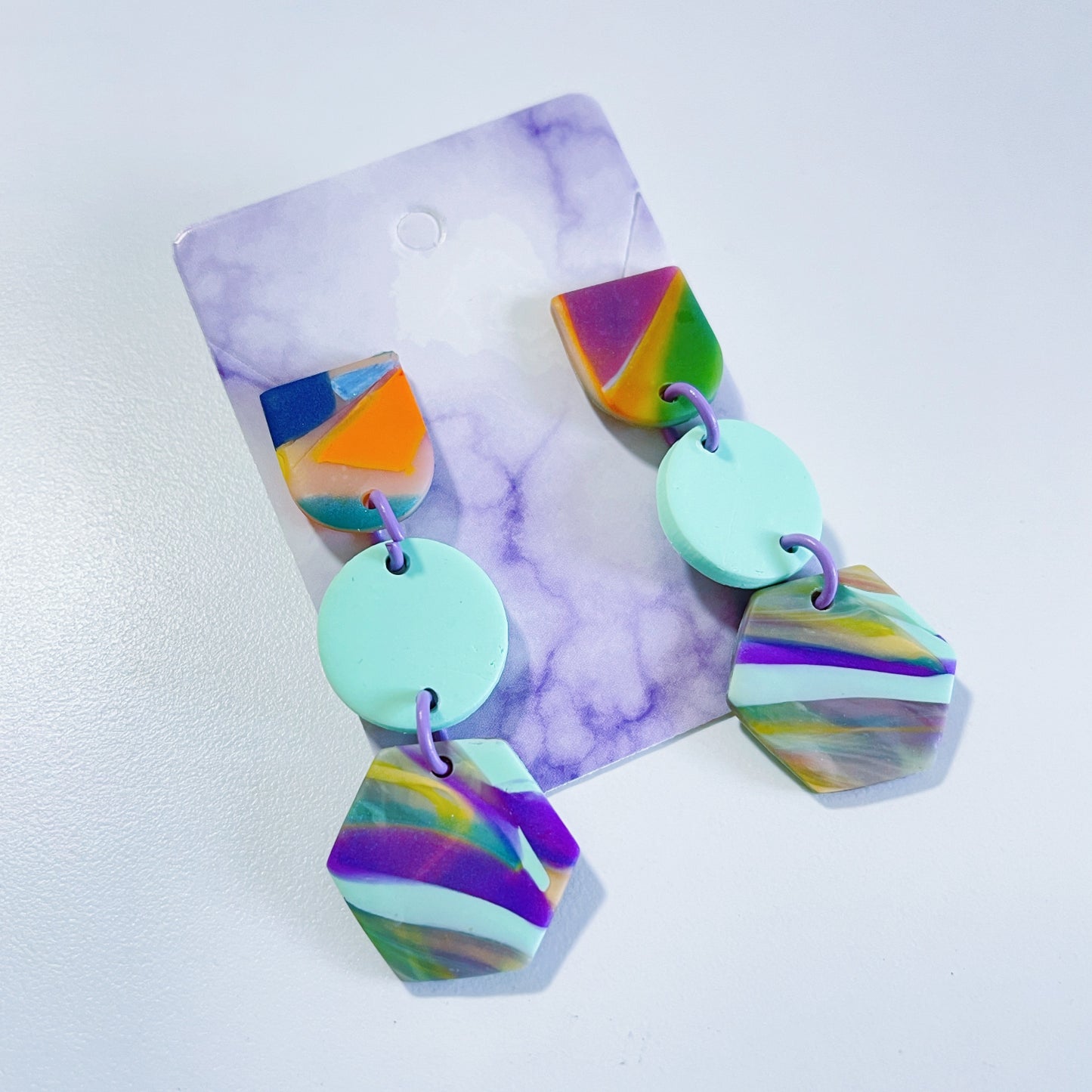 Multicolor Aqua Earrings $25